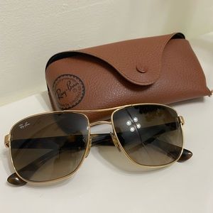Ray Ban RB3533 Gold Tortoise Sunglasses polarized